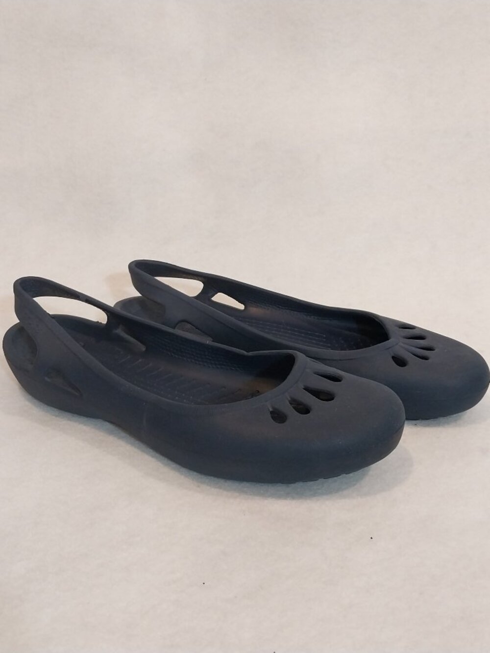 Crocs Womens 9 Shoes Kadee Slingback Navy Blue Comfort Flats Ballerina Slip On.